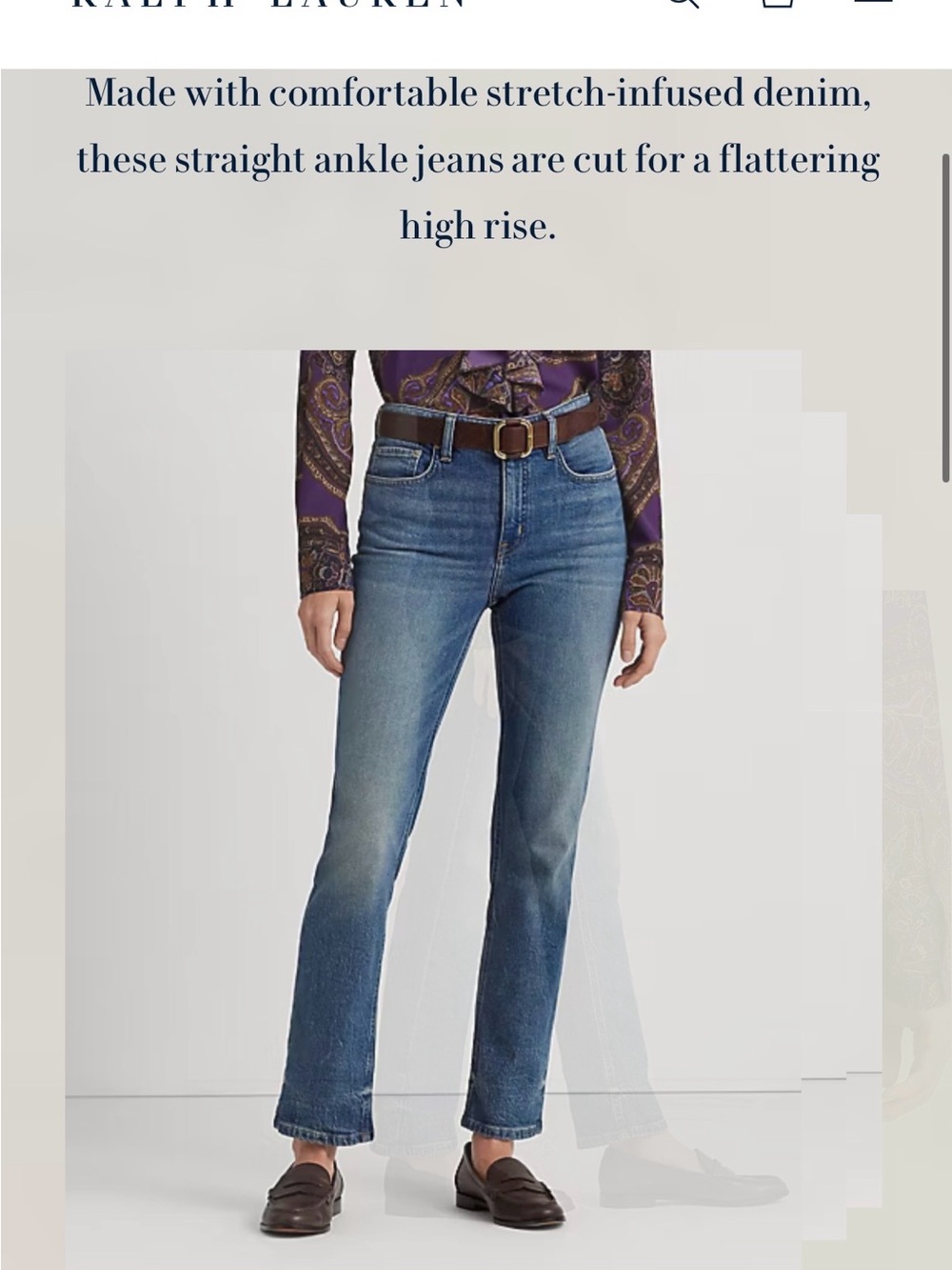 Lauren Ralph Lauren Women's High-Rise Straight Ankle Jeans